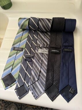 Mixed Brand Men's Necktie Set — Blue, Gray, Black, Green